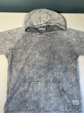 Kinetix Mens Casual Luxury Short Sleeve Lightweight Pullover Hoodie Gray Large